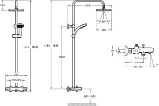 Душевая стойка Jacob Delafon JULY E78192-CP термостатическая